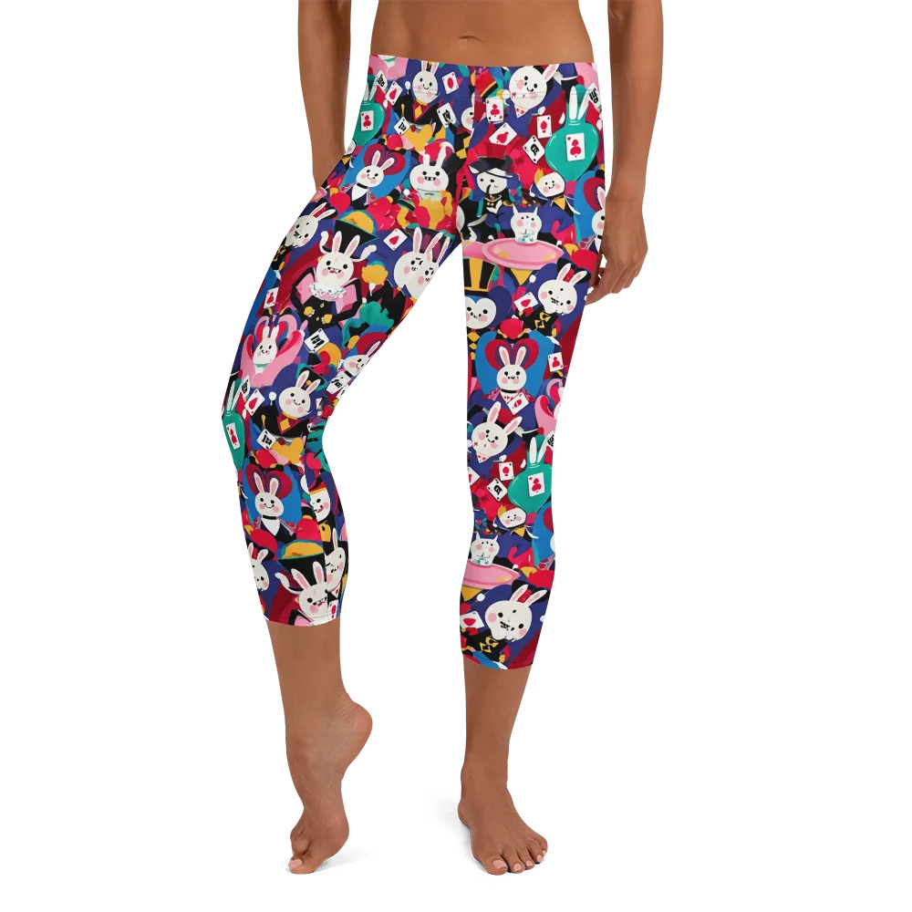 Rabbit Royale on Capri Leggings — Front