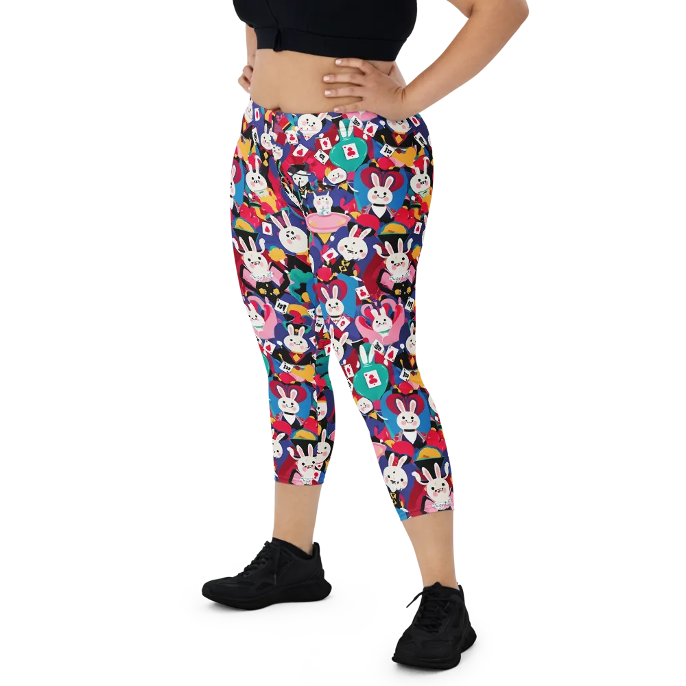 Rabbit Royale on Capri Leggings — Front