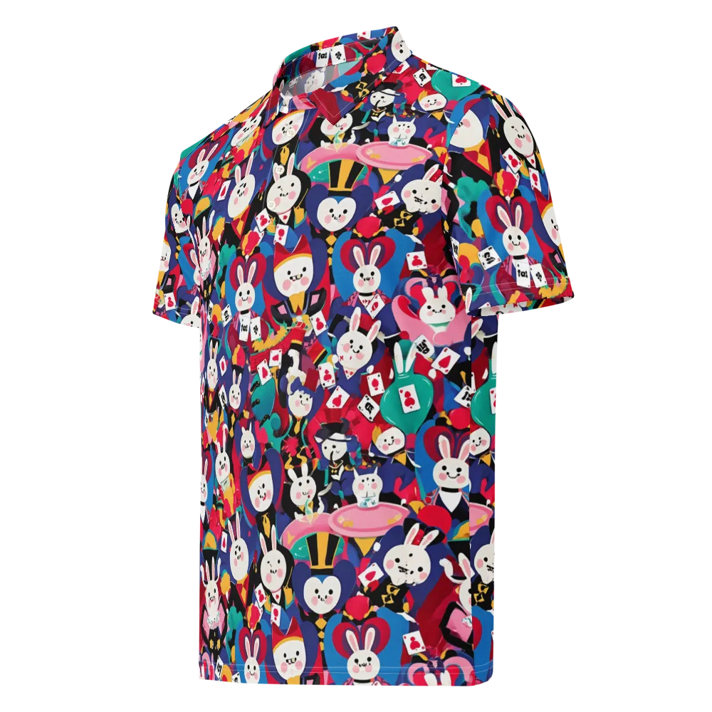 Rabbit Royale on Men's Slim Fit Polo Shirt — Left Front