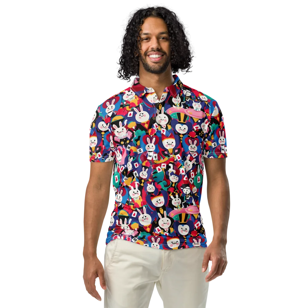 Rabbit Royale on Men's Slim Fit Polo Shirt — Front