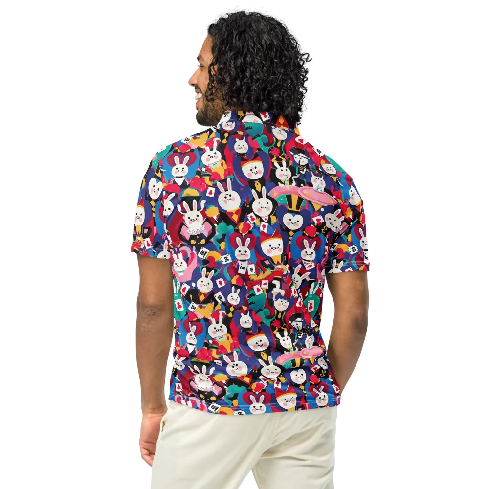 Rabbit Royale on Men's Slim Fit Polo Shirt — Back