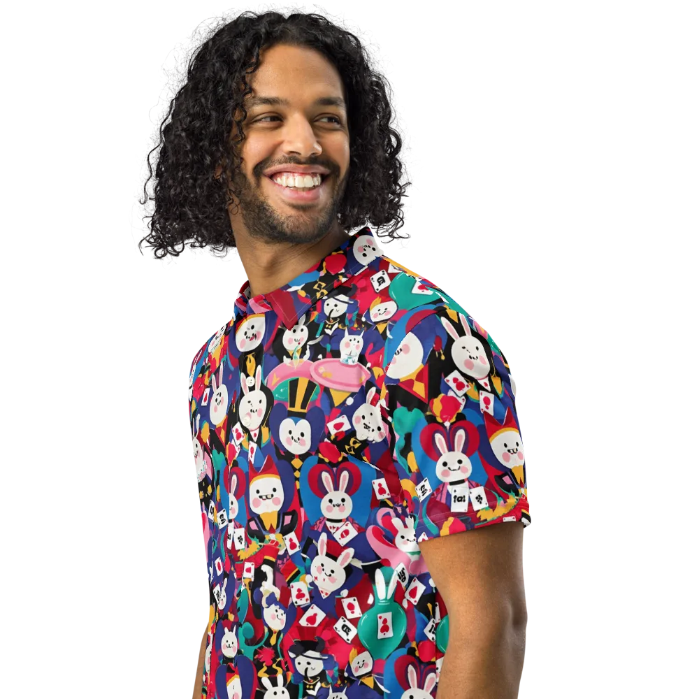 Rabbit Royale on Men's Slim Fit Polo Shirt — Left Front