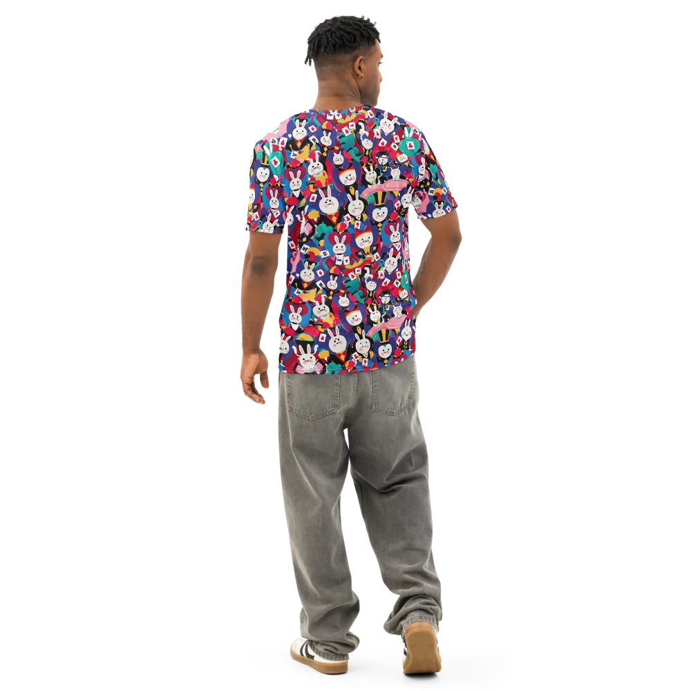 Rabbit Royale on Men's Cotton Crew Neck T-Shirt — Back