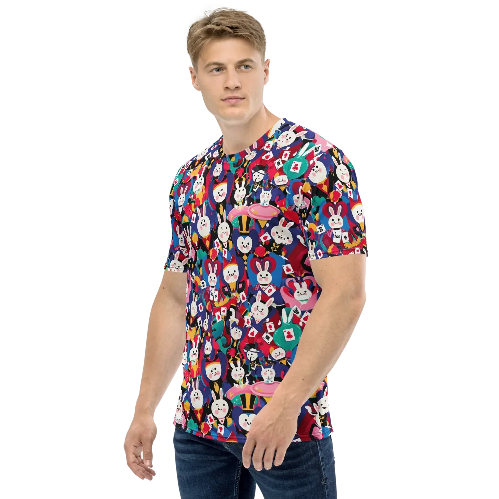 Rabbit Royale on Men's Crew Neck T-Shirt — Left