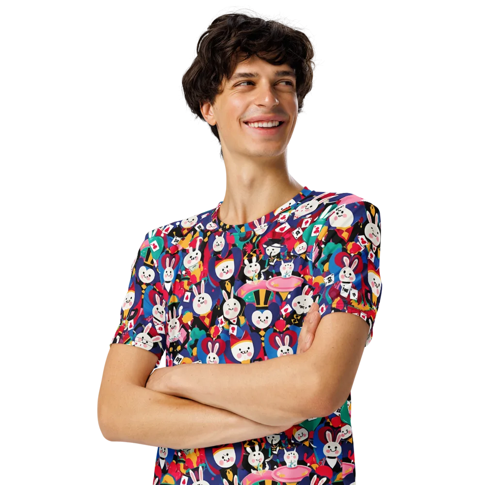 Rabbit Royale on Men's Crew Neck T-Shirt — Left Front