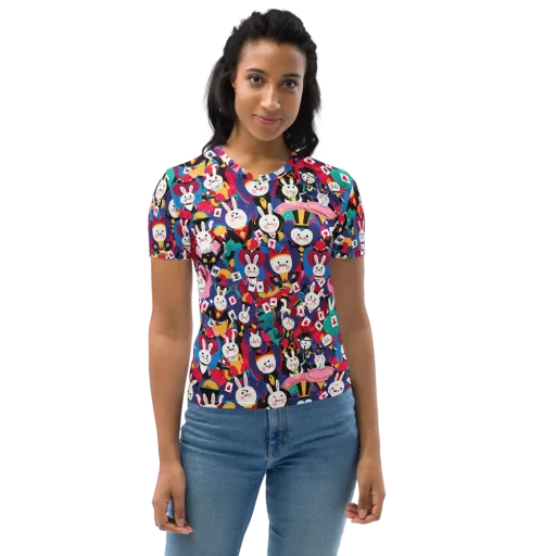 Rabbit Royale on a Women's Crew Neck T-Shirt