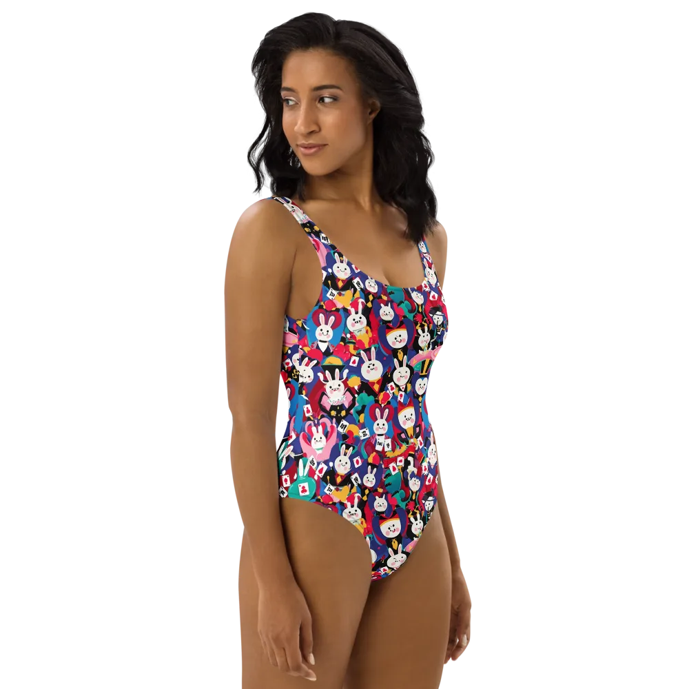 Rabbit Royale on One-Piece Swimsuit — Right