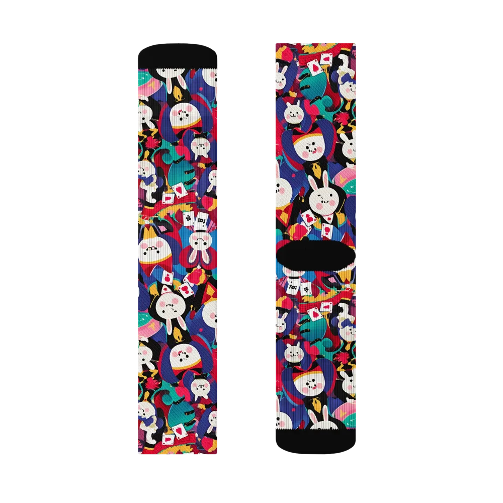 Rabbit Royale on Socks — Left Sock