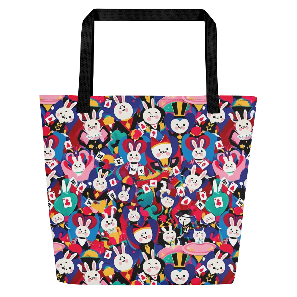 Rabbit Royale on Large Tote Bag W/ Pocket — Front