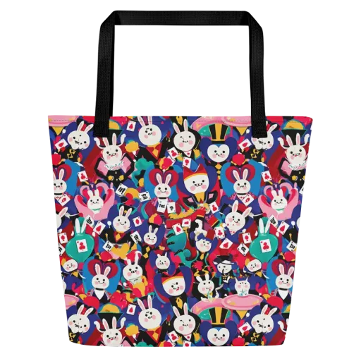 Rabbit Royale on a Large Tote Bag W/ Pocket