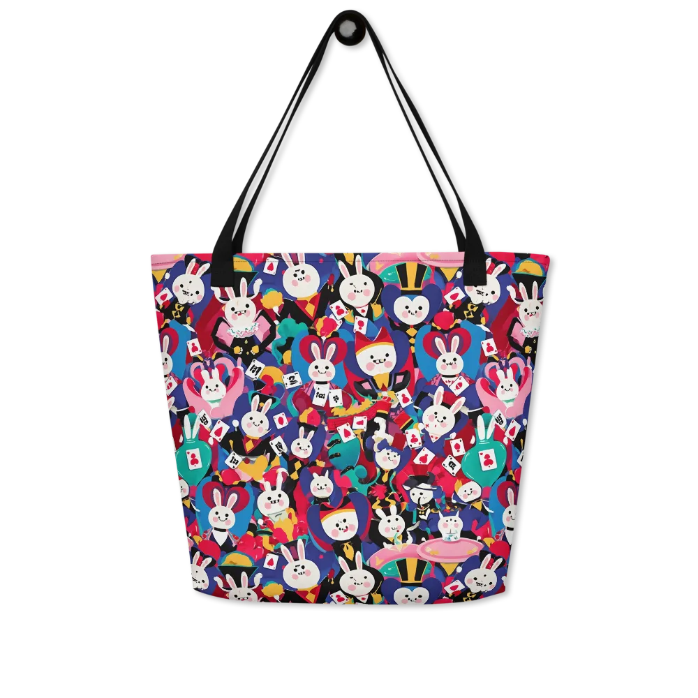 Rabbit Royale on Large Tote Bag W/ Pocket — Front