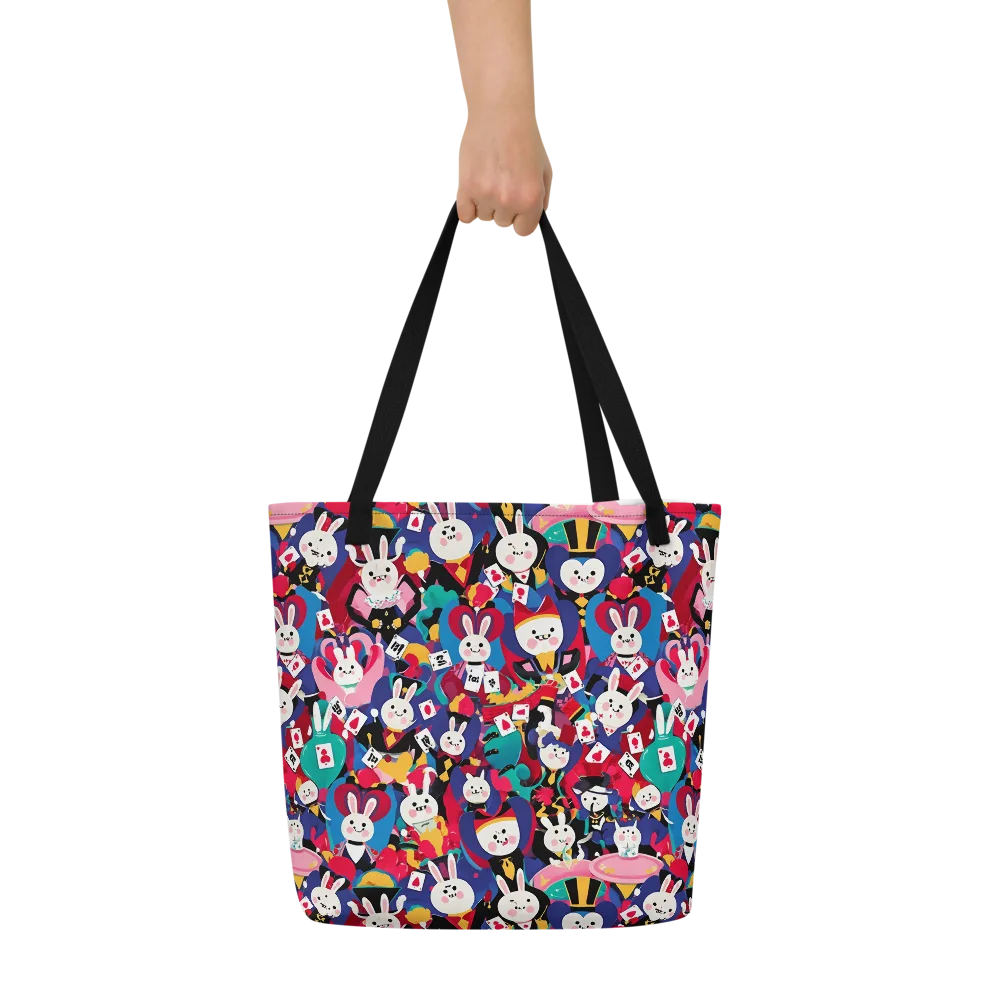 Rabbit Royale on Large Tote Bag W/ Pocket — Front