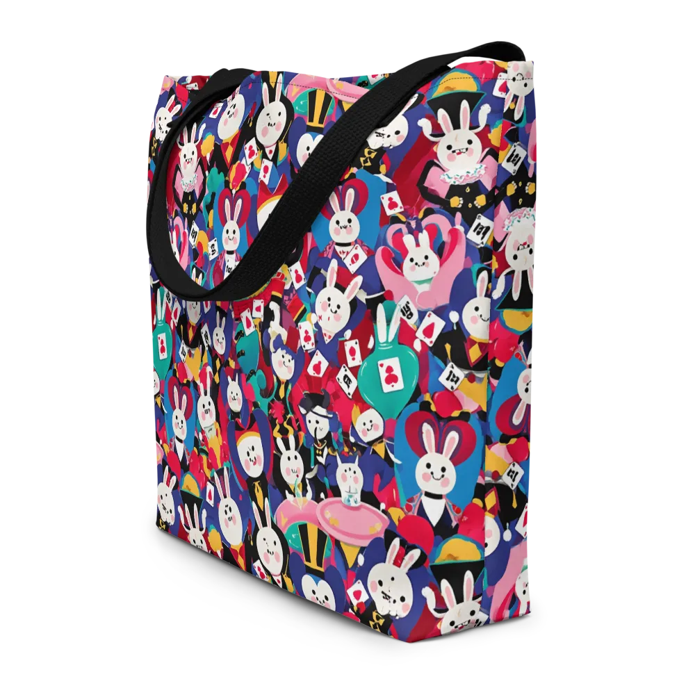 Rabbit Royale on Large Tote Bag W/ Pocket — Front