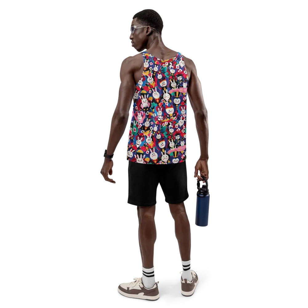 Rabbit Royale on Men's Tank Top — Back