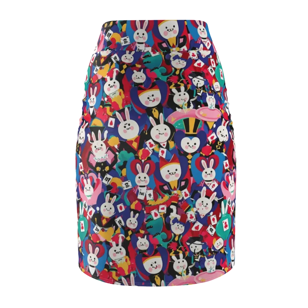 Rabbit Royale on Pencil Skirt — Back