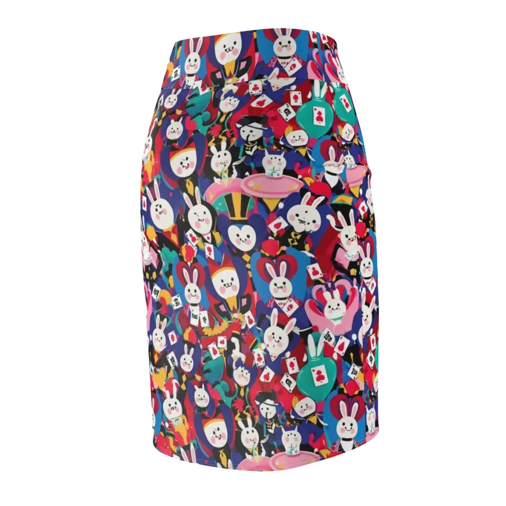 Rabbit Royale on Pencil Skirt — Back Side