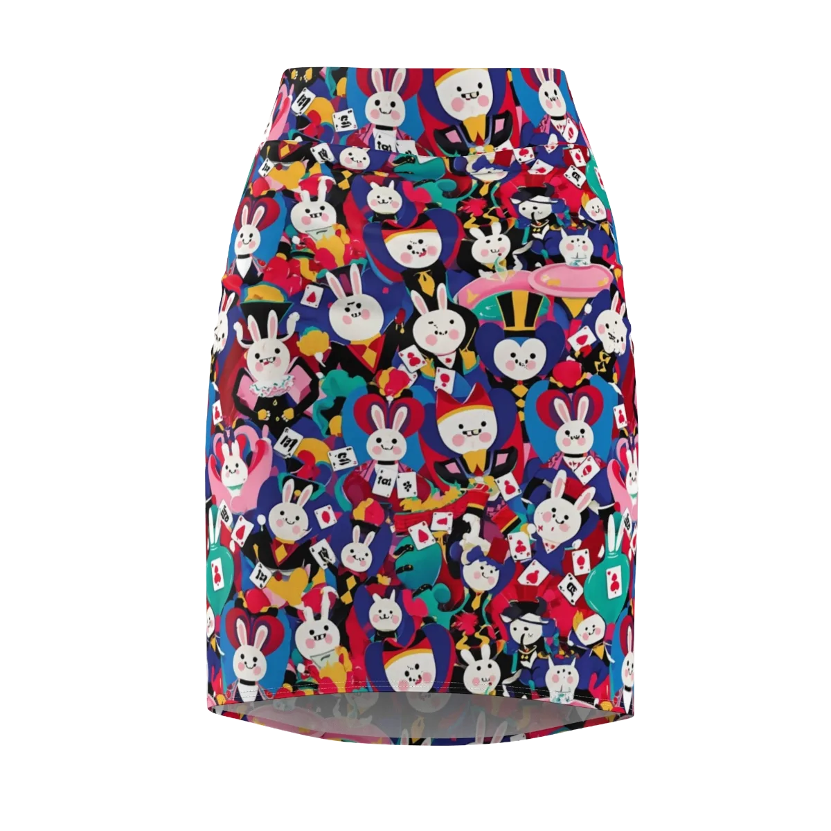 Rabbit Royale on Pencil Skirt — Front