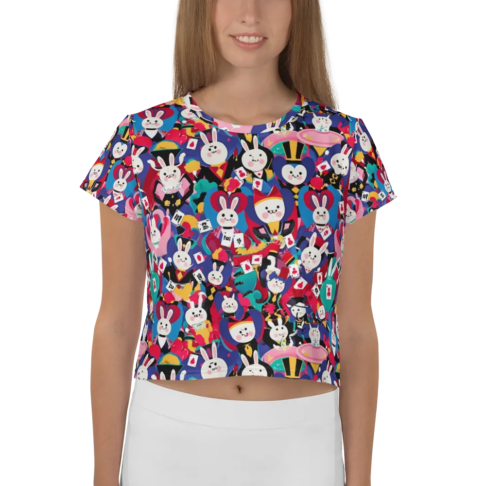 Rabbit Royale on Crop Tee — Front
