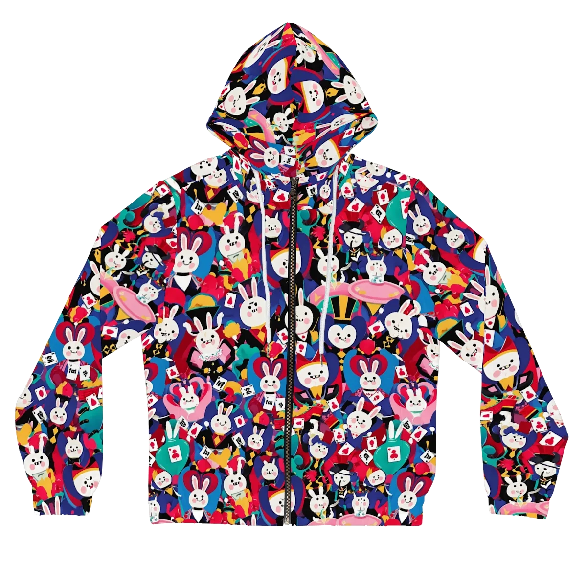 Rabbit Royale on Women's Full-Zip Hoodie — Front