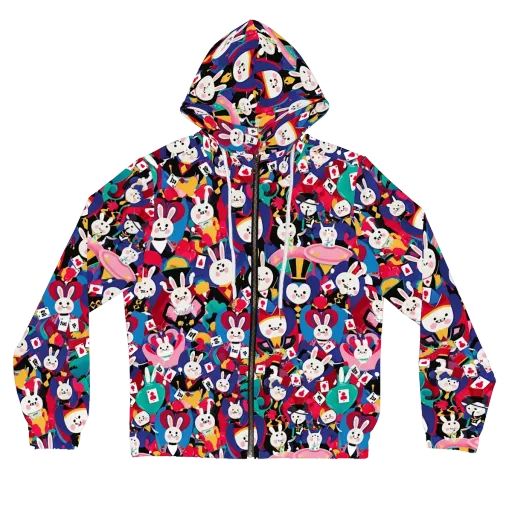 Rabbit Royale on a Women's Full-Zip Hoodie