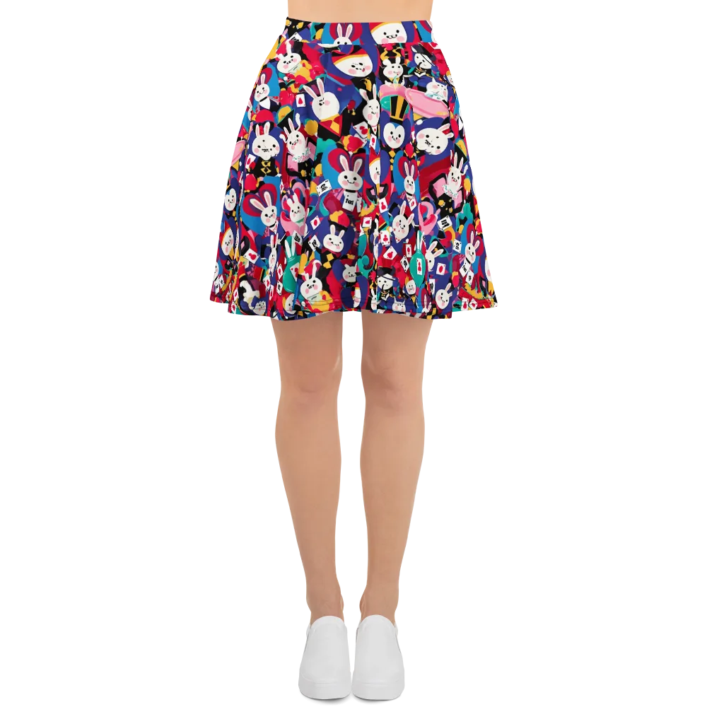 Rabbit Royale on Skater Skirt — Front