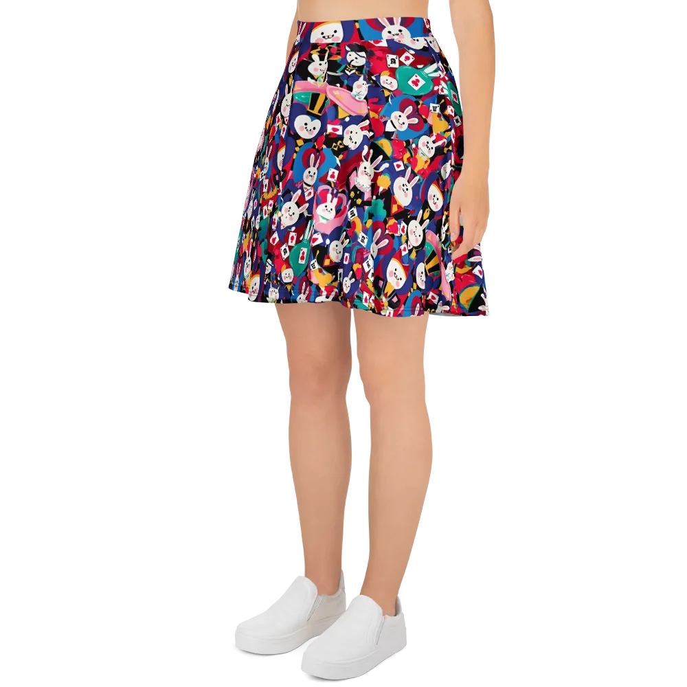 Rabbit Royale on Skater Skirt — Left