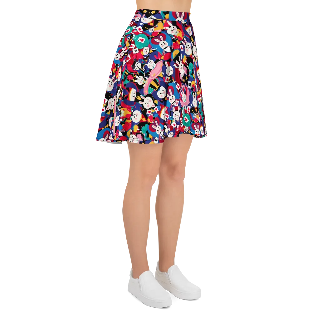 Rabbit Royale on Skater Skirt — Right