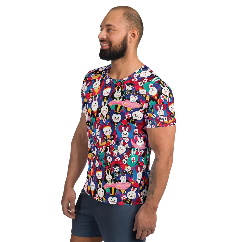 Rabbit Royale on Men's Athletic T-Shirt — Left