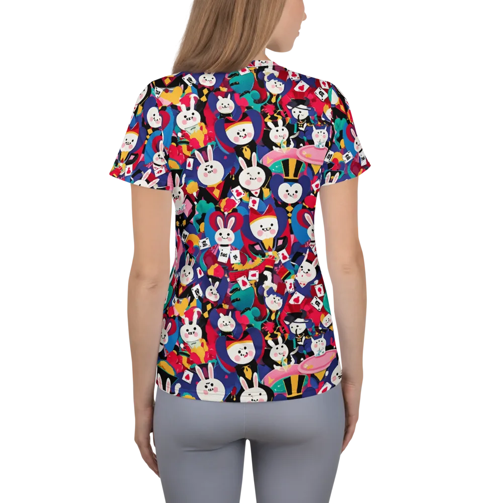 Rabbit Royale on Women's Athletic T-Shirt — Back