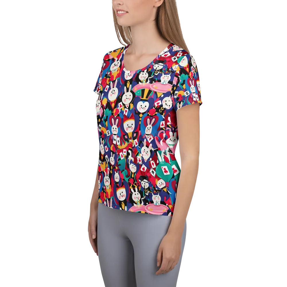 Rabbit Royale on Women's Athletic T-Shirt — Left
