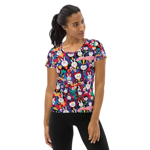 Rabbit Royale on a Women's Athletic T-Shirt