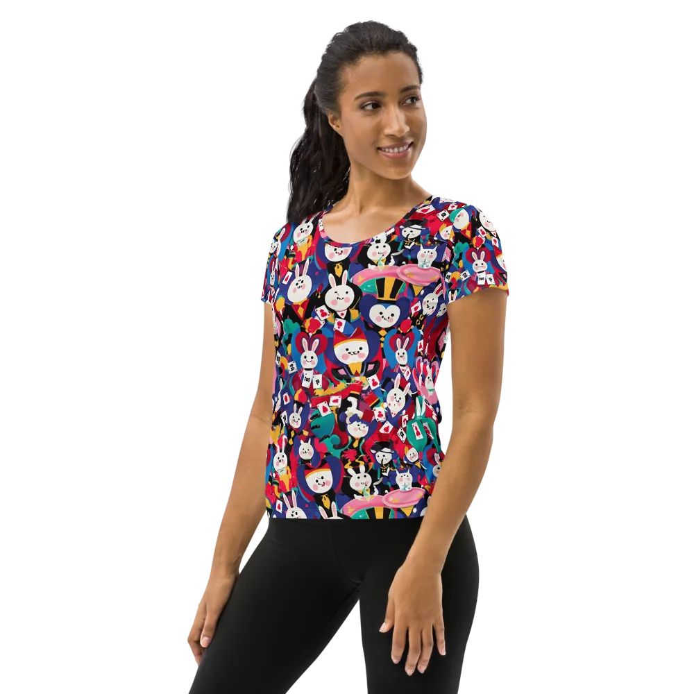 Rabbit Royale on Women's Athletic T-Shirt — Left