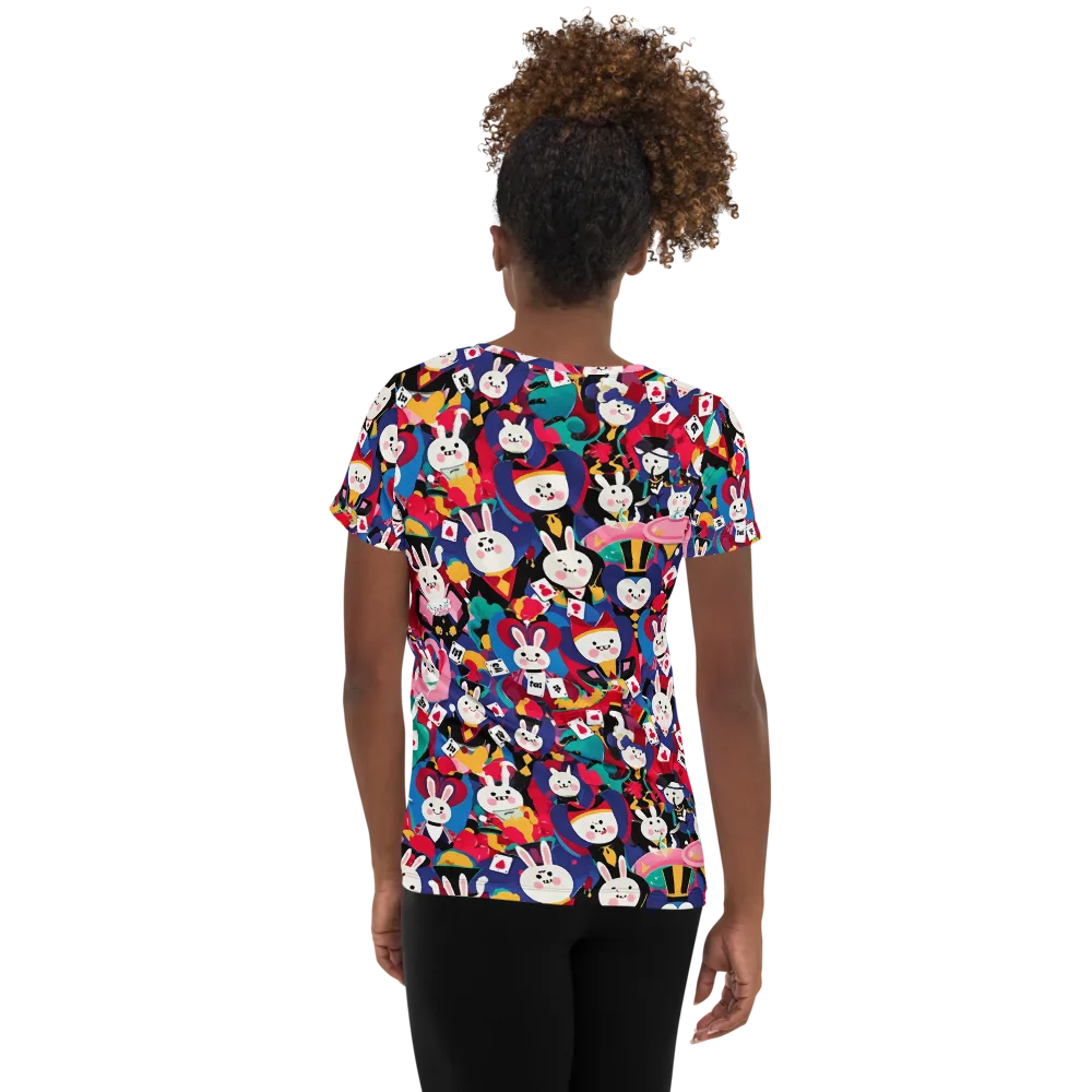 Rabbit Royale on Women's Athletic T-Shirt — Back