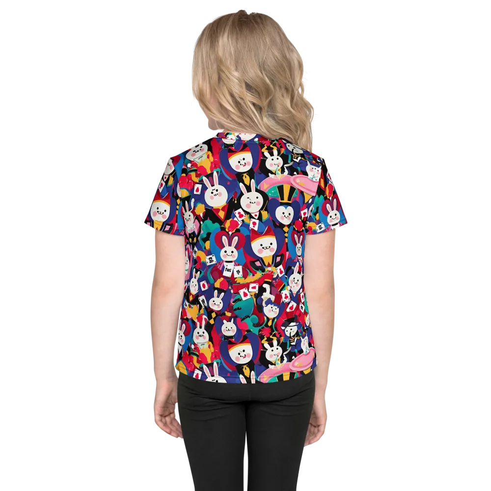 Rabbit Royale on Kids Crew Neck T-Shirt — Back