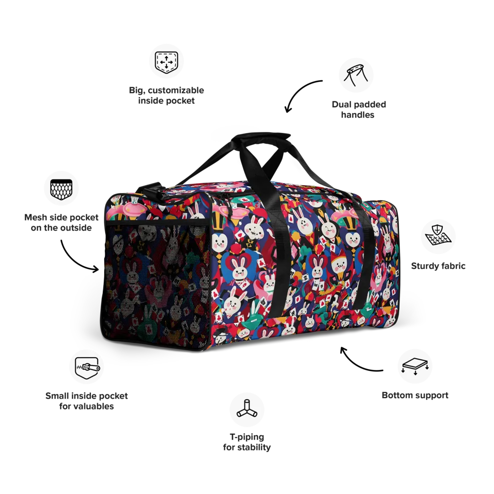 Rabbit Royale on Duffle Bag — Right Front