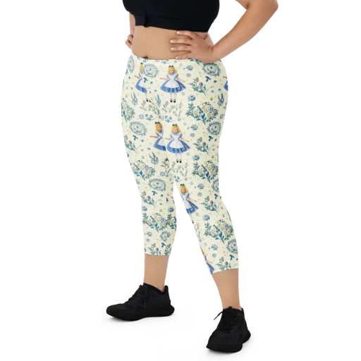 Wonderland Herbarium on a Capri Leggings