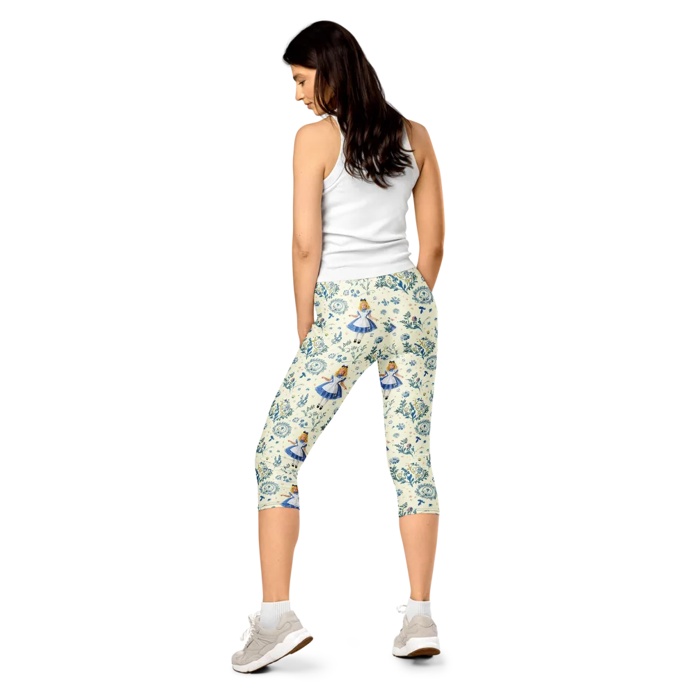 Wonderland Herbarium on Capri Leggings — Back