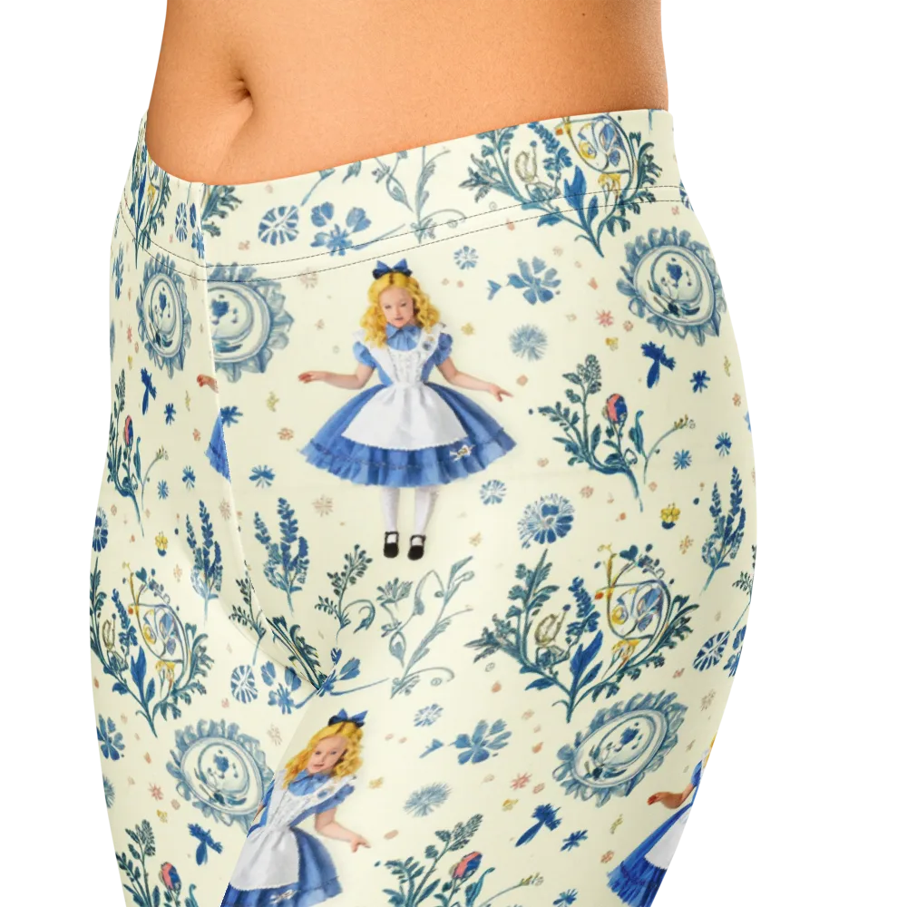 Wonderland Herbarium on Capri Leggings — Zoomed-in