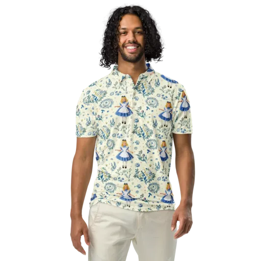 Wonderland Herbarium on a Men's Slim Fit Polo Shirt