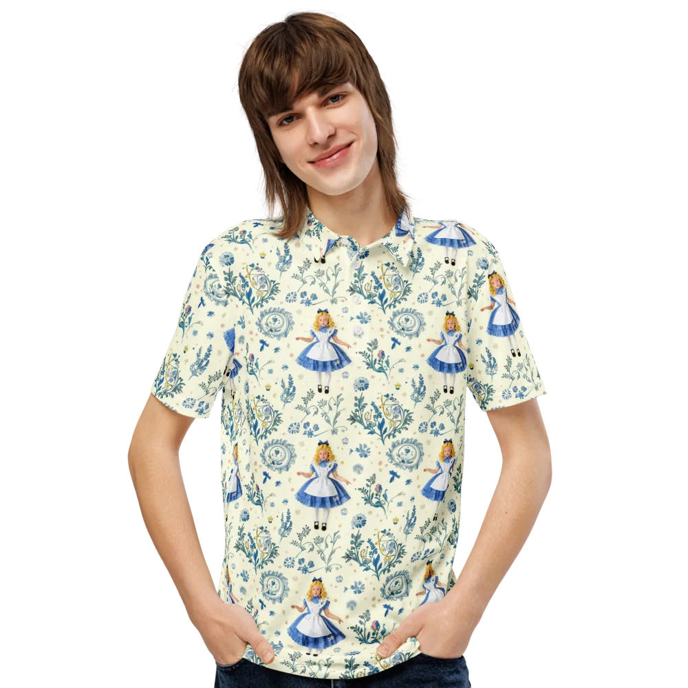 Wonderland Herbarium on Men's Slim Fit Polo Shirt — Front