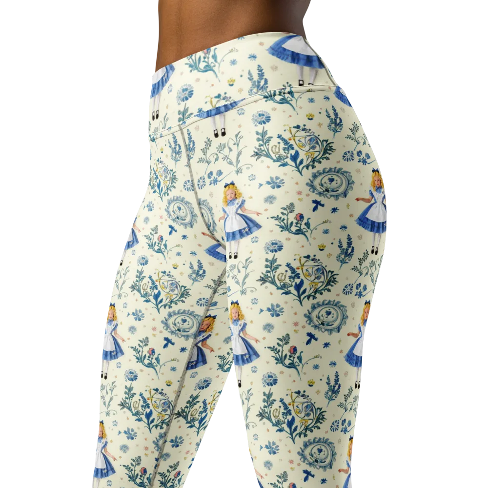 Wonderland Herbarium on Yoga Leggings — Left Front