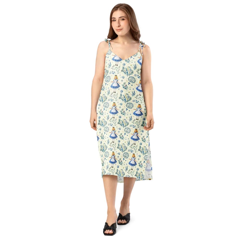 Wonderland Herbarium on Slip Dress — Front