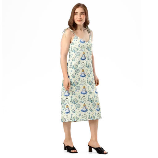 Wonderland Herbarium on a Slip Dress