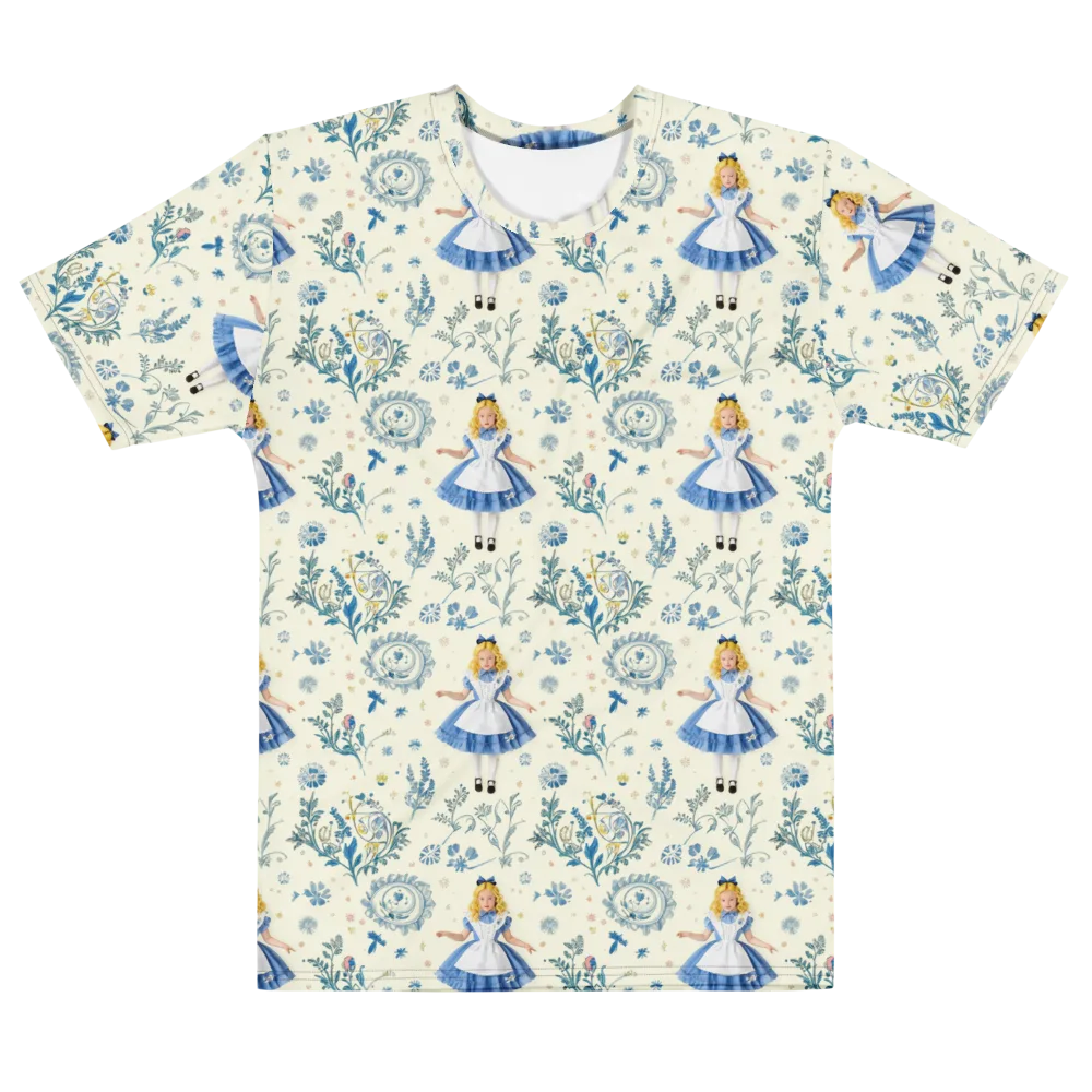 Wonderland Herbarium on Men's Cotton Crew Neck T-Shirt — Front