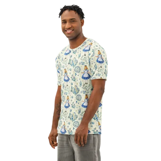 Wonderland Herbarium on a Men's Cotton Crew Neck T-Shirt