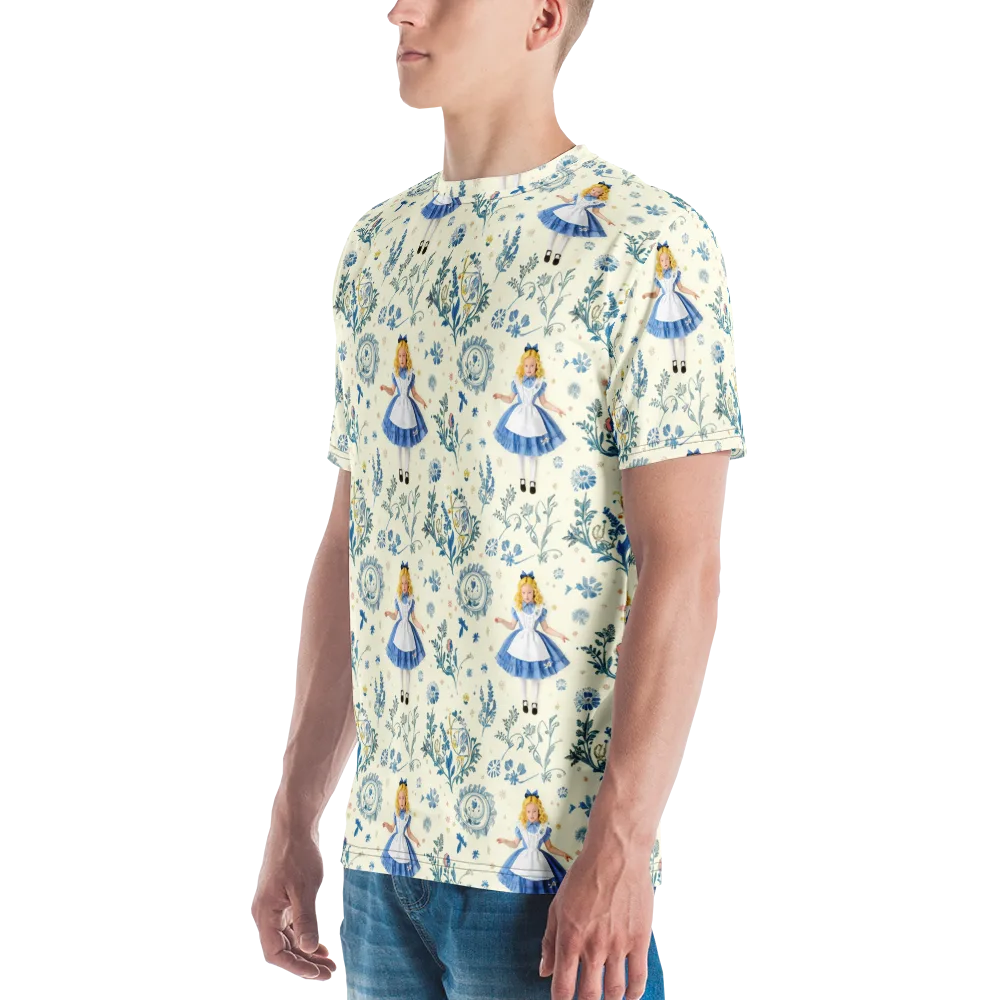 Wonderland Herbarium on Men's Crew Neck T-Shirt — Left