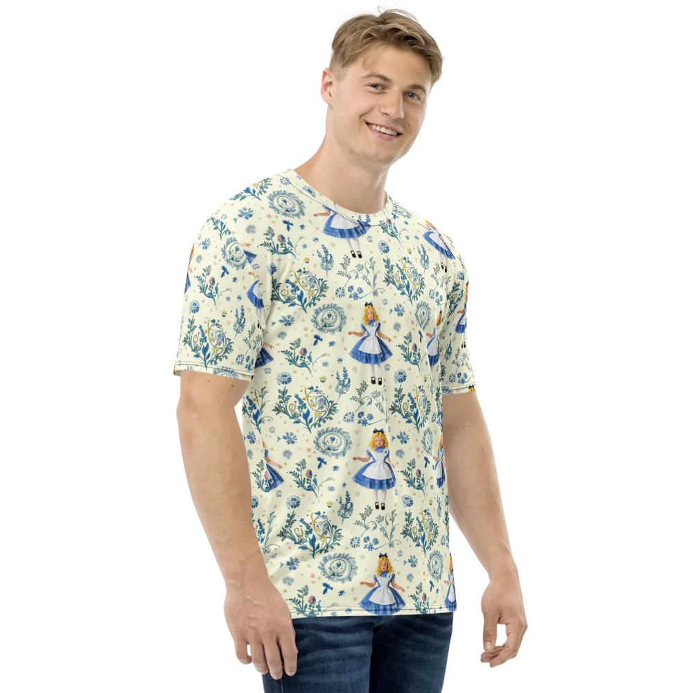 Wonderland Herbarium on Men's Crew Neck T-Shirt — Right