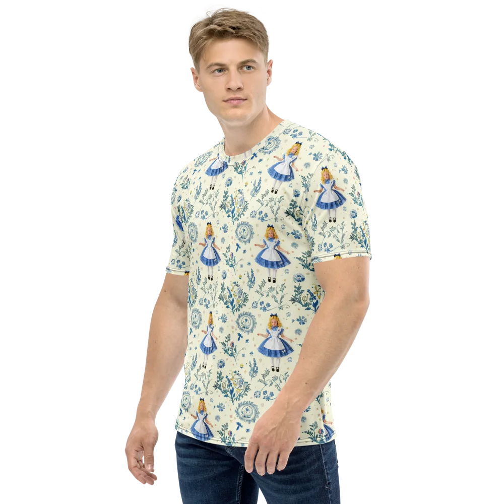 Wonderland Herbarium on Men's Crew Neck T-Shirt — Left