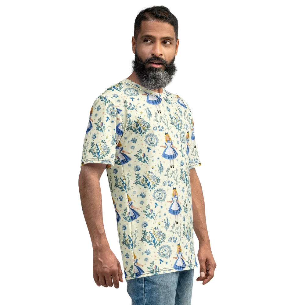 Wonderland Herbarium on Men's Crew Neck T-Shirt — Right