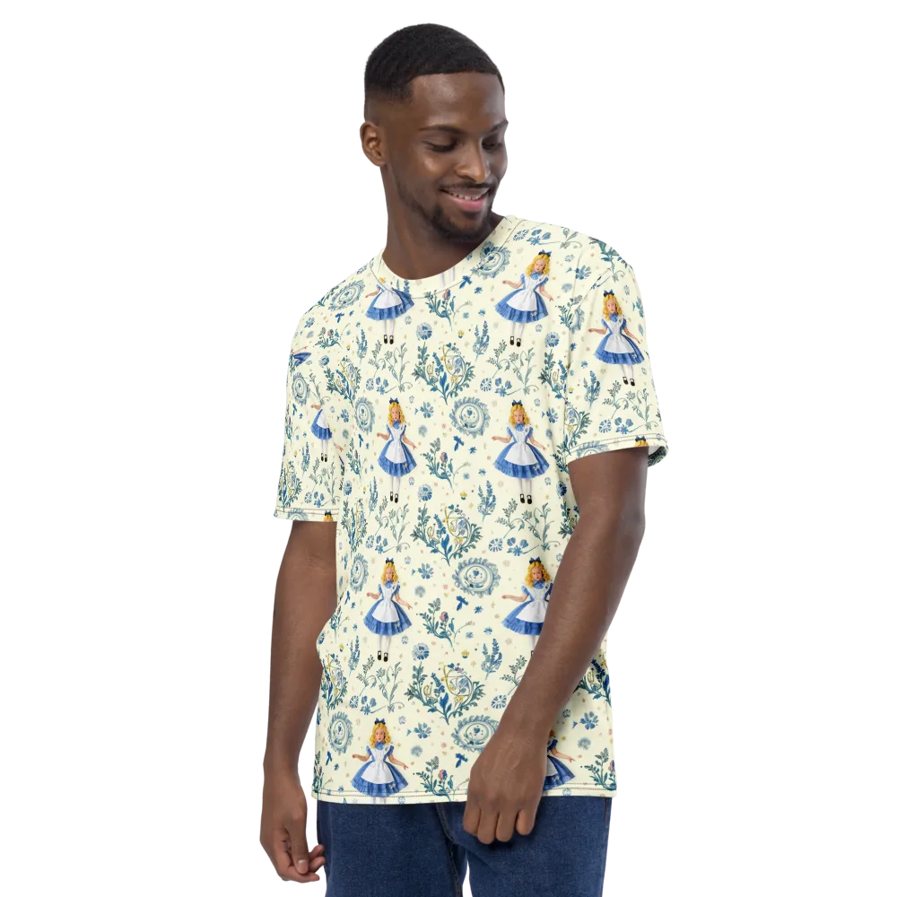 Wonderland Herbarium on Men's Crew Neck T-Shirt — Left